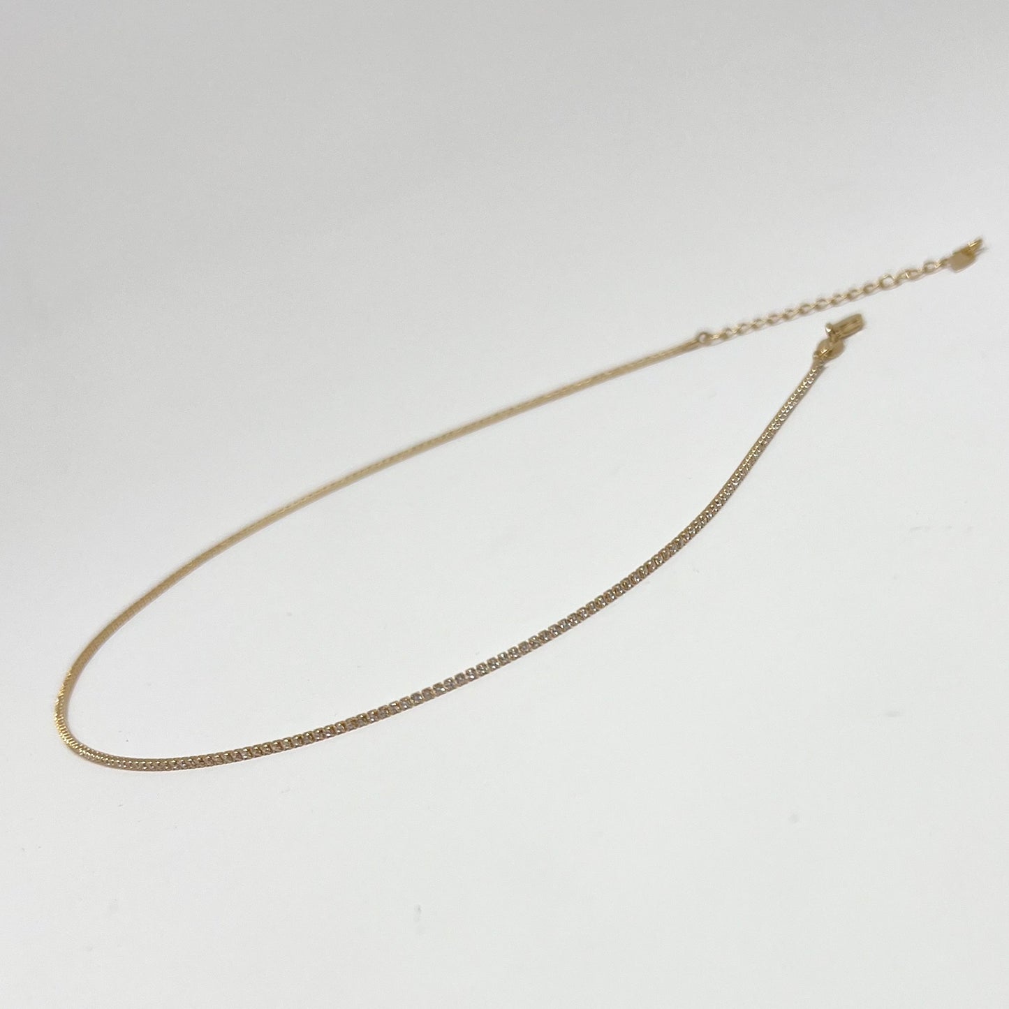 1mm Micro CZ Tennis Necklace