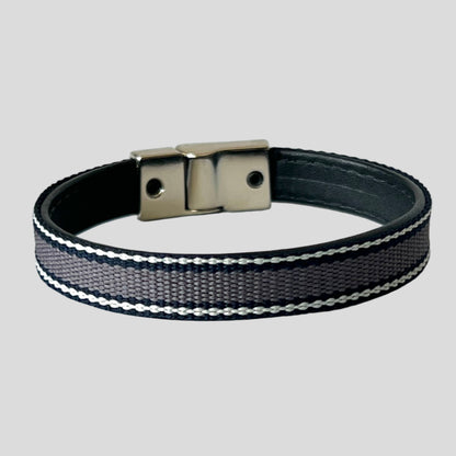 Black Leather Webbing Bracelet -  Mário Britto