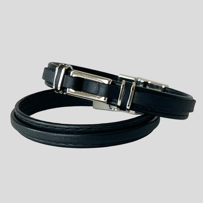 Black Leather ID Bracelet  — Mário Britto
