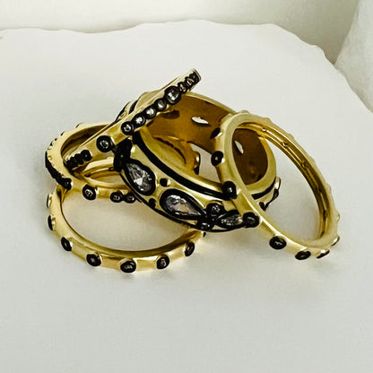 Midnight Stacks Ring Set