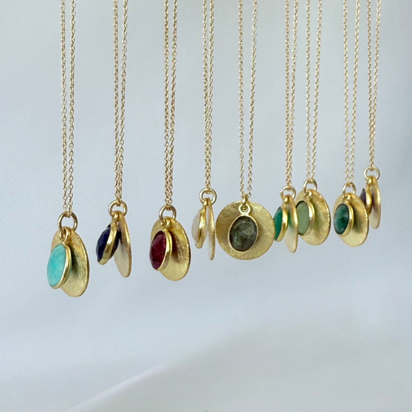 Halo Gemstone Necklace – by Tsakalos Jewellery, Greece