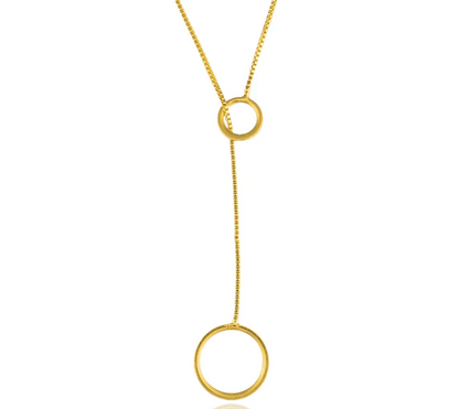 Box Lariat Circle Chain Necklace