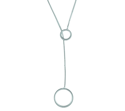 Box Lariat Circle Chain Necklace