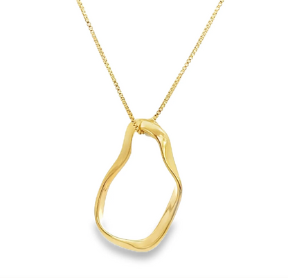 Abstract Oval Pendant Necklace