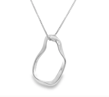 Abstract Oval Pendant Necklace