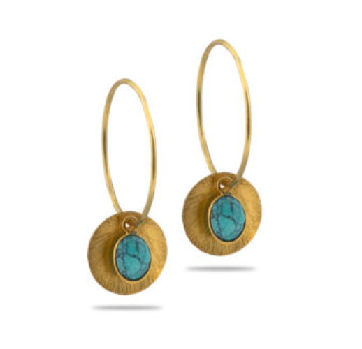 Halo Gemstone Hoop Earrings – by Tsakalos Jewellery, Greece